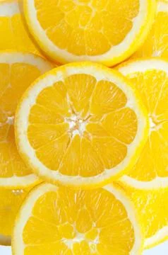 Portion of sliced citrus Stock Photos