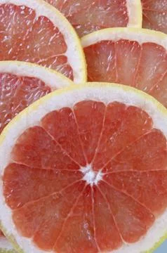 Portion of sliced citrus Stock Photos