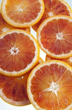 Portion of sliced citrus Stock Photos