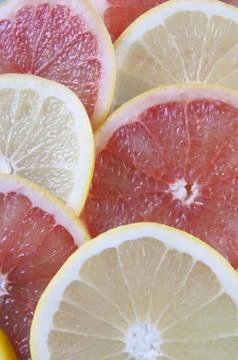 Portion of sliced citrus Stock Photos