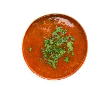 Portion of soup Kharcho Stock Photos