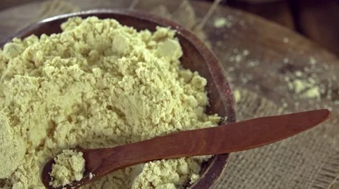 Portion of Soy Flour (loopable) Stock Footage 49089773