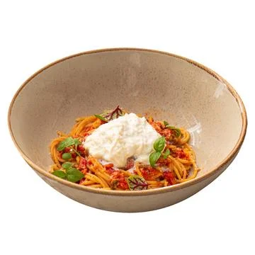Portion of spaghetti pasta with roast beef Stock Photos