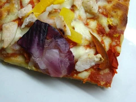 A Portion Of Sweet Chilli Chicken Pizza Stock Photos