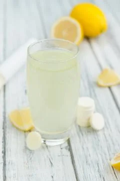 Portion of Vitamin C Tablets Stock Photos