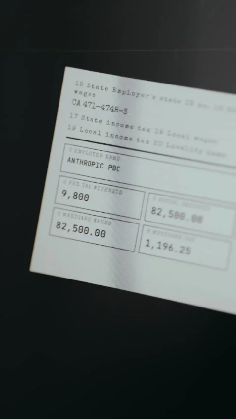 Portion of a Wage and Tax Statement Form W-2 Stock Footage 333415948