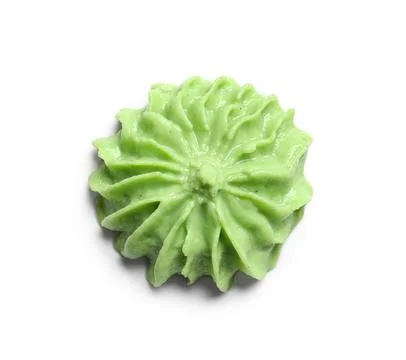 Portion of wasabi paste on white background Stock Photos