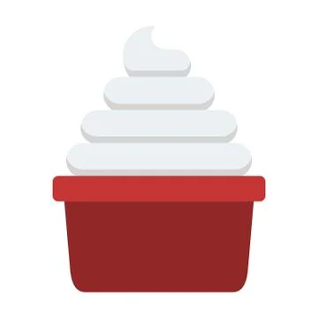 Portion of whipped cream vector flat isolated Illustrazione stock