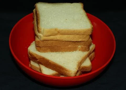 Portion of white bread eat in snacks Stock Photos