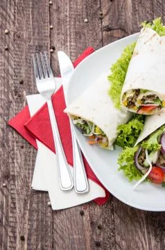 Portion of wraps Stock Photos
