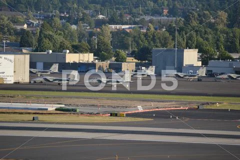 Portland Airport Military Jets Stock Photos
