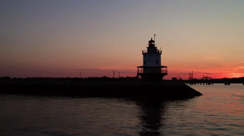 Portland Bug Light at Sunset Stock Footage 66269836