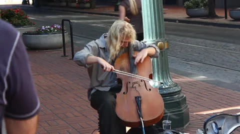 Portland Busker 스톡 동영상 26136971