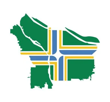 Portland city map flag vector silhouette Ilustração Stock