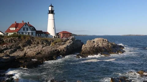 Portland Head Light (closer) 库存影片 68776345