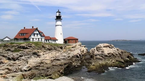 Portland Head Light Stock Footage 187595255