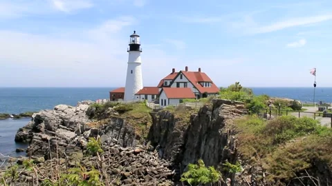 Portland Head Light Stock Footage 187596094