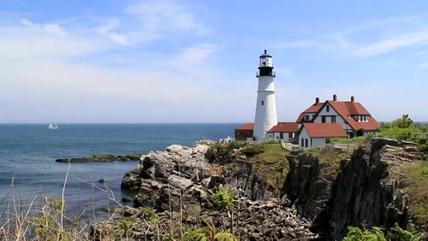 Portland Head Light Stock Footage 187599123