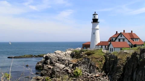 Portland Head Light Stock Footage 187599977