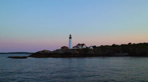Portland Head Light at Sunset Video stock 66270177