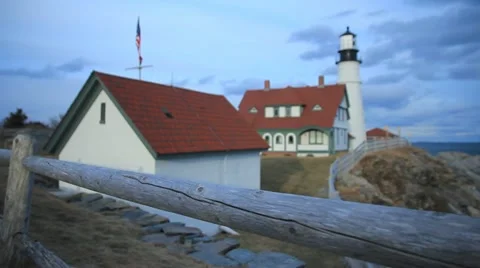 Portland Headlight 2 Video stock 20619566