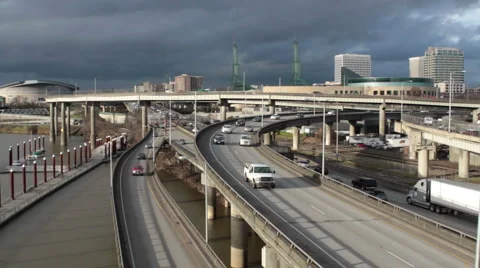 Portland Interstates Stock Footage 2808959