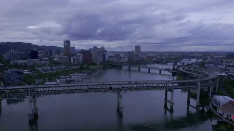 Portland Oregon Cloudy Evening Stock Footage 196135211