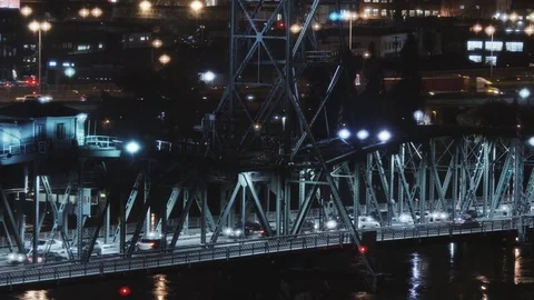 Portland Oregon at Night Stock Footage 70923341