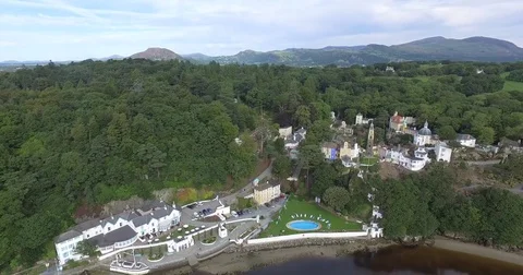 Portmeirion Gentle Pull Away Stock Footage 73355690