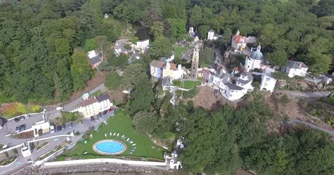 Portmeirion High Right to Left Stock Footage 73355723