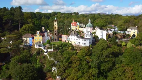 Portmeirion Pulling Back Stock Footage 162163352