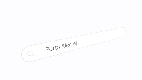 Porto Alegre Entered Into The Search Engine Bar. Close-up Shot Stock Footage 334728480