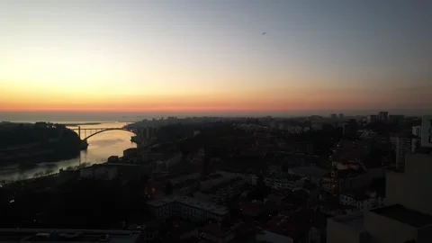 Porto city after sunset Stock Footage 295143133