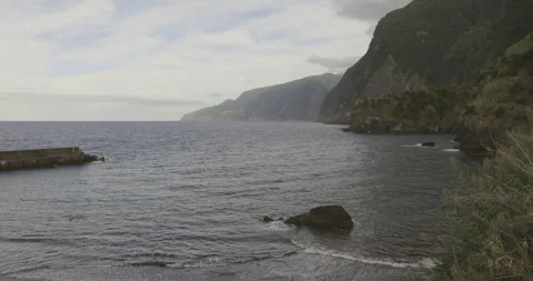 Porto de Abrigo do Seixal beach, Madeira 4K Stock Footage 246477307