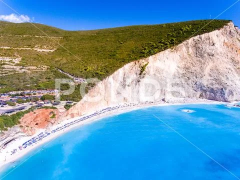 Porto Katiski beach in Lefkada Island, Greece, main tourist attraction Stock Photos