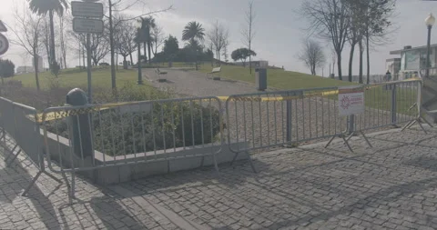 Porto Lockdown - Closed Park1 Stock Footage 147869619