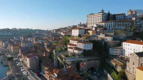 Porto Luís I Bridge viewpoint 1st January 2019 Stock Footage 318615944