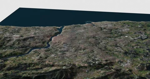 Porto map rotate 360 loop cw with 3d relief 4K satellite ground height Stock Footage 215852378
