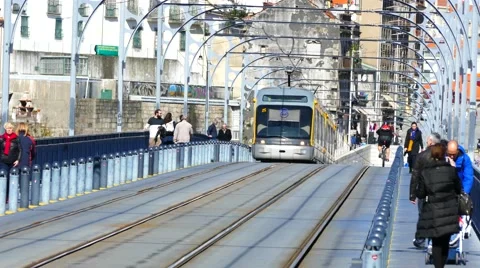 The Porto Metro Train Stock Footage 55409333