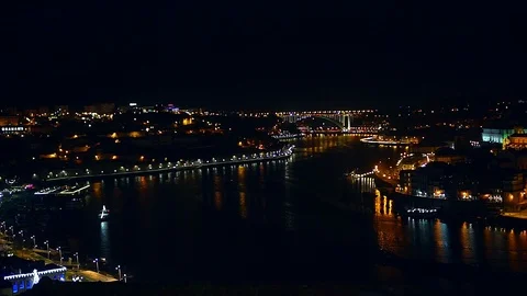 Porto, night landscape. Video stock 101288093