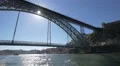 Porto sightseeing boat tour under Dom Luis Bridge 4k or 4k+ Resolution