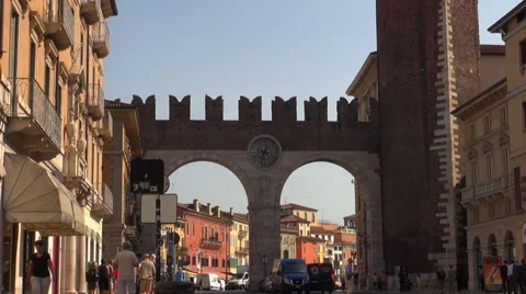 Portoni della Bra, medieval gate in Verona Stock Footage 67623304