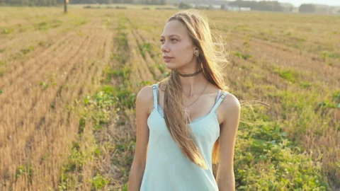 Portrait of a 16 year old girl standing ... | Stock Video | Pond5