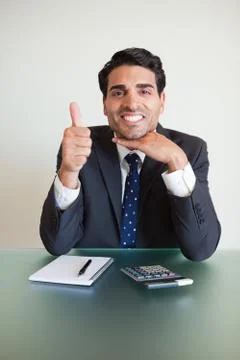 Portrait of an accountant with the thumb up Stock Photos