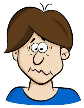 Portrait of a afraid cartoon man Stock Illustration