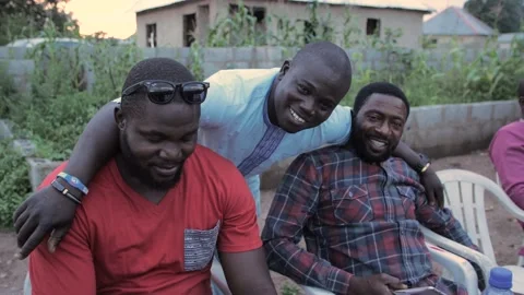 Portrait of Africa Men posing at camera  from nigeria west Africa Stock Footage 140967804