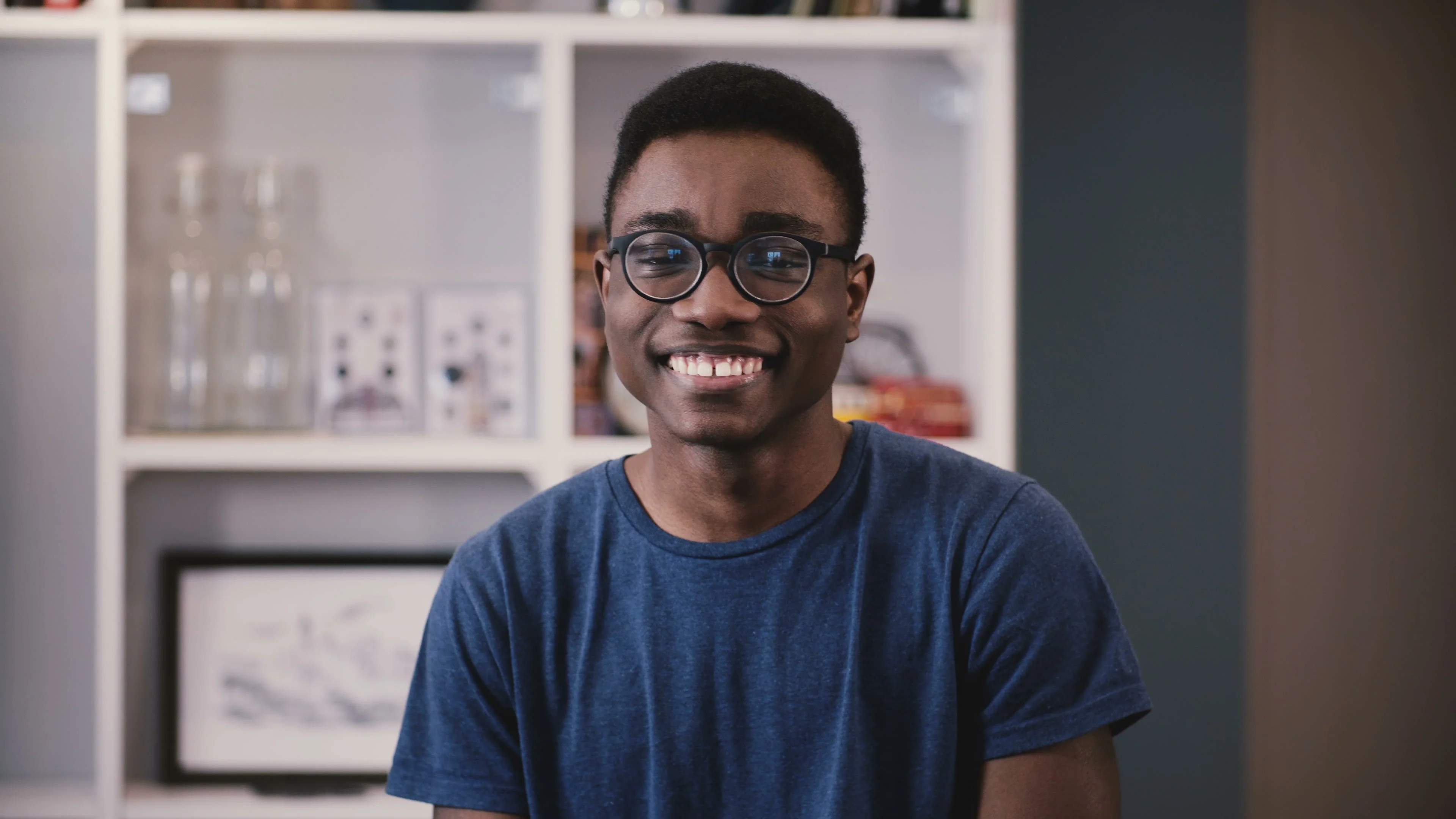 Portrait of African American Guy Business Student Funny Pretending