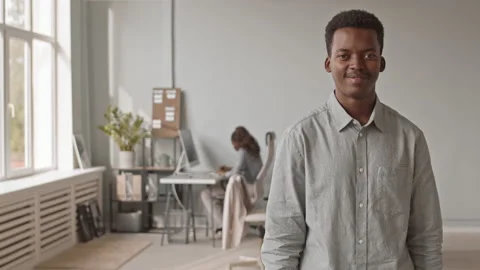 Portrait of African American Programmer in Office Stock-Footage 162266618