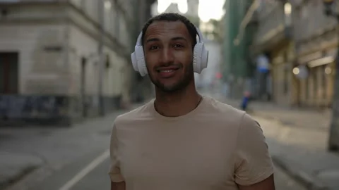 Portrait african american runner is wear... | Stock Video | Pond5