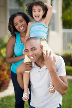 Portrait of African family with one child Stock Photos